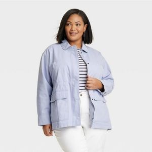 Womens Utility Jacket - size medium Light blue